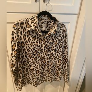 Chicos no iron leopard print blouse